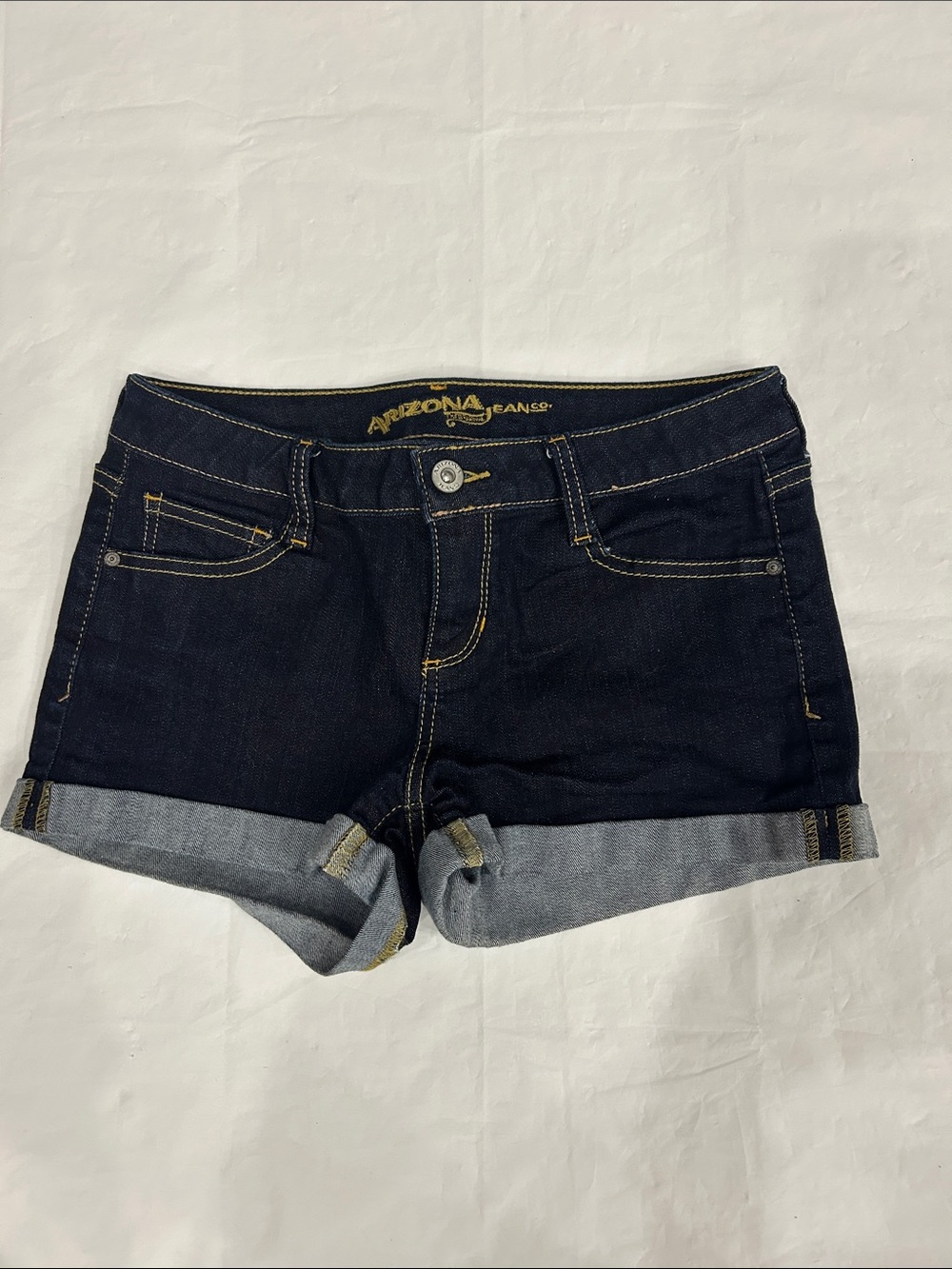 Arizona Jean Company Dark Indigo Cuffed Denim Shorts